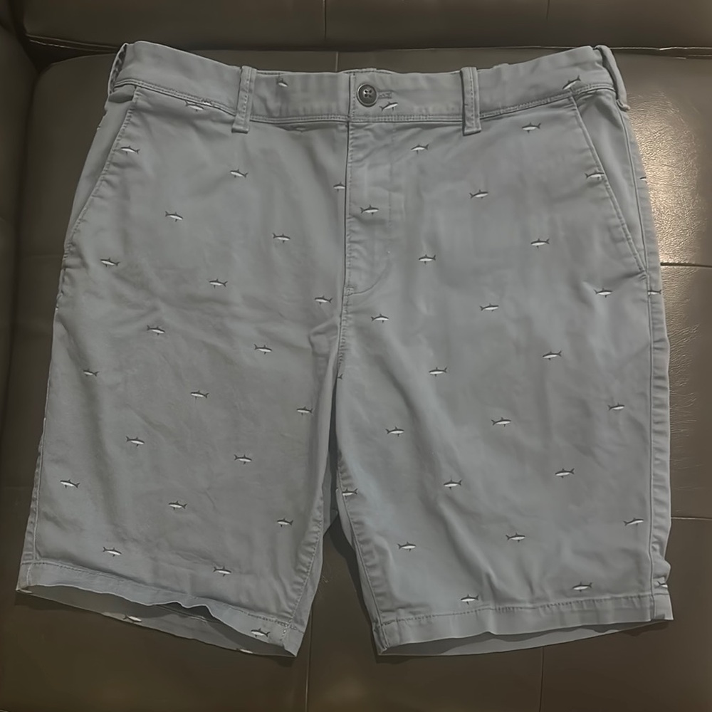 Express Gray Flat Front Shorts